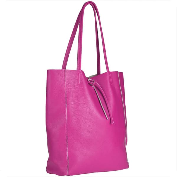 Let fuchsia læder shopper
