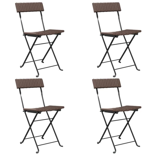 vidaXL foldbare bistrostole, sæt med 4, brun, polyrattan og stål