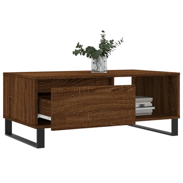 vidaXL sofabord brunt egetræ 90x50x36,5 cm