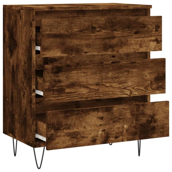 vidaXL kommode, røget eg, 60x35x70 cm, træbaseret materiale
