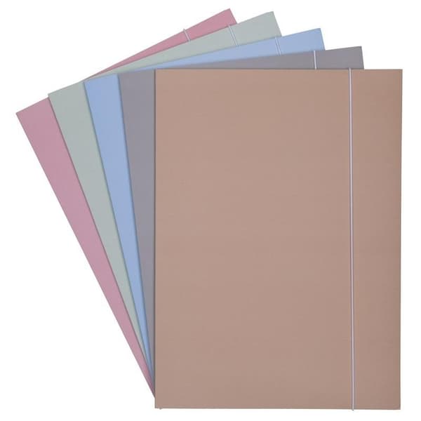 Mappe med blød elastik, pastel MIX