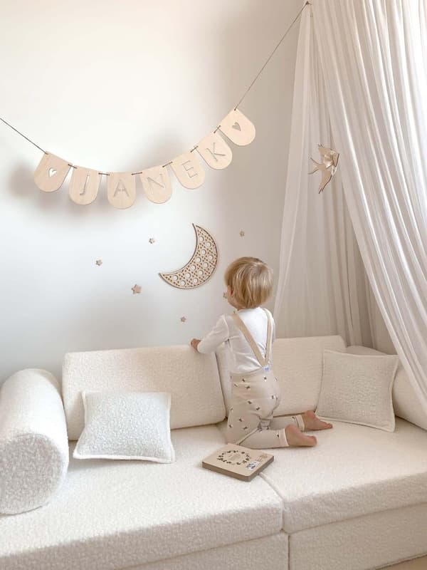 Mellem rulle til Boucle sofa hvid