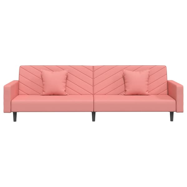 vidaXL 2-sitssoffa med 2 kuddar, rosa sammet