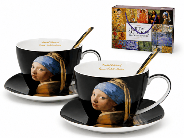 Porslinskoppar set 2x250 ml Vermeer Flicka med pärlörhänge Som present