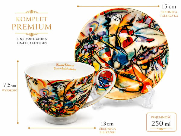 Porslinskaffekopp 250ml Kandinsky Gåva Drottning Isabell