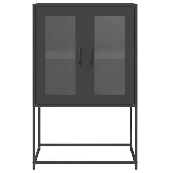 vidaXL høj kommode sort 68x39x107 cm stål
