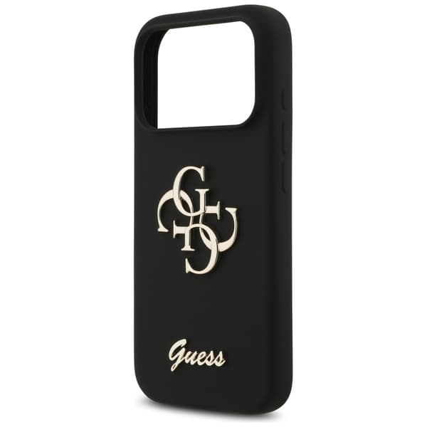 Guess Big 4G Script -silikonikuori iPhone 17 Prolle, musta