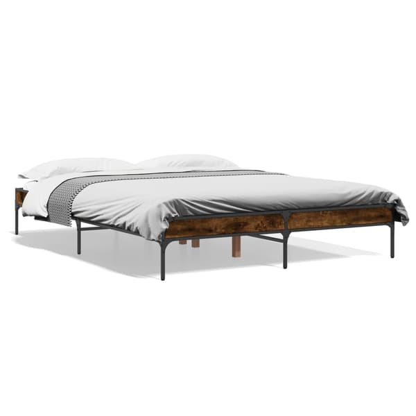 vidaXL sengestel røget eg 150x200 cm