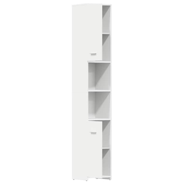 vidaXL badeværelsesskab hvid 30x30x183,5 cm spånplade