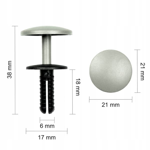 10x universal clips expansionsdøvle til polstring 6 mm