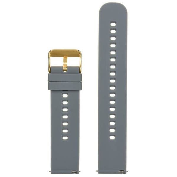 Gummirem för klockan U27 - mörkgrå/guld - 18mm