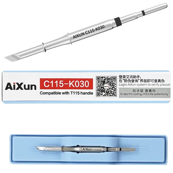 Aixun C115-K030 precisionslödspets, K-typ, 0,3 mm