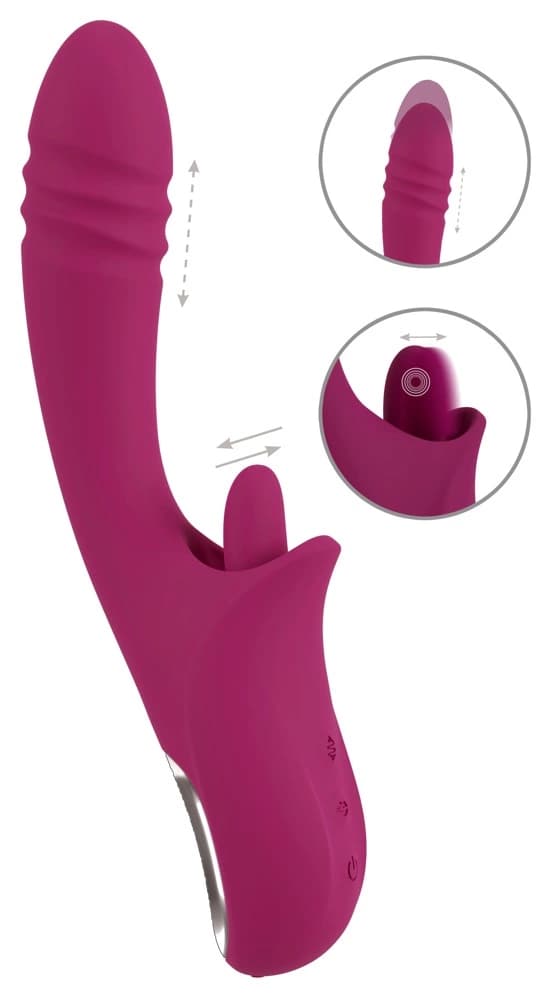 Javida Licking & Thrusting Vibra silikonmodell med rörelsefunktion