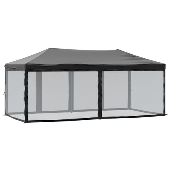 vidaXL foldbart festtelt med sider sort 3x6 m