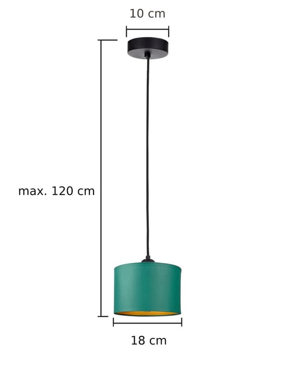 Hængelampe 1xE27 FLOW GREEN