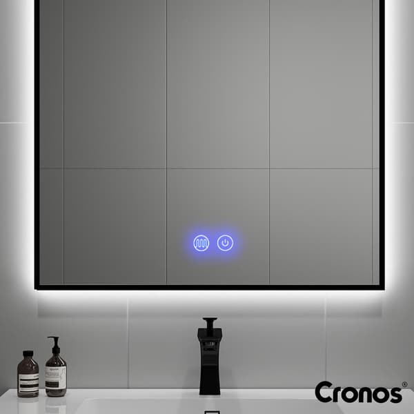Cronos värmespegel rektangulär 60x80cm svart