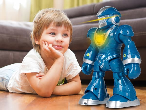 Fjärrstyrd robot går, dansar, interaktiv, ljusar, sjunger