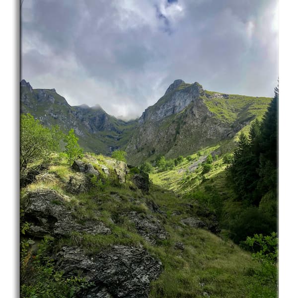 Lærredstryk Natur Bjerge 40x40 cm