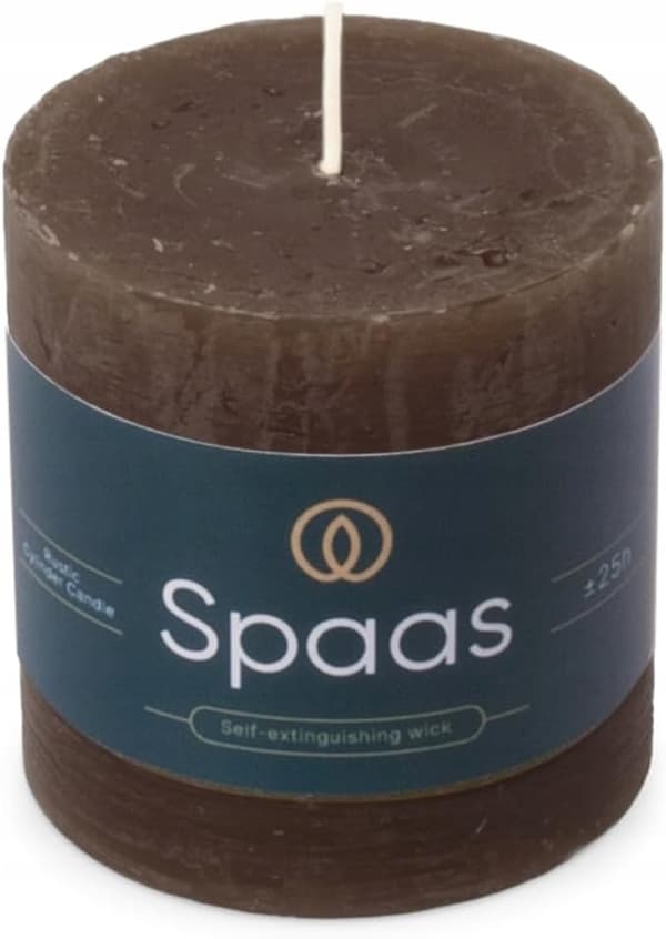 Spaas Rustikt Bloklys 70/70 mm 25 timer, Mørkebrunt