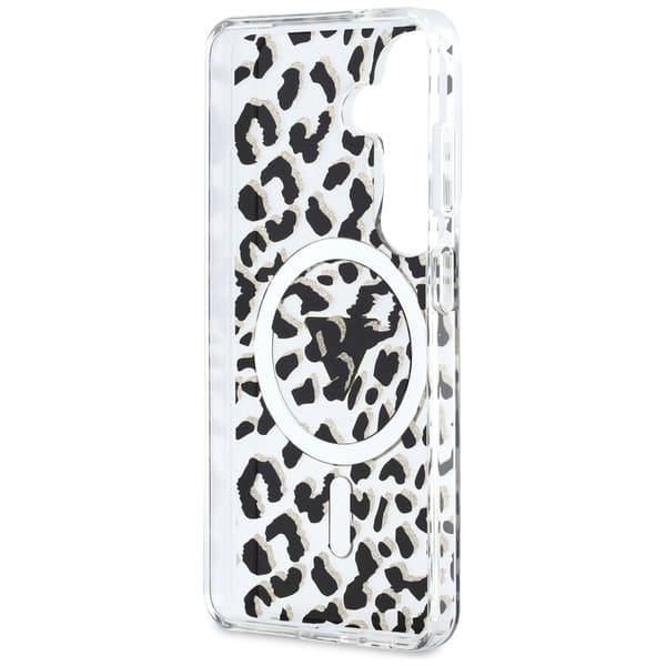 Guess IML Leopard Print Triangle MagSafe-etui til Galaxy S26, sort