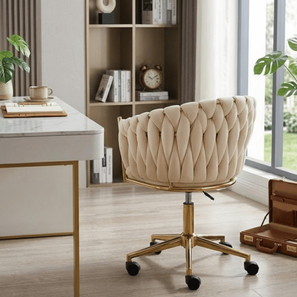 Cristian kontorstol, beige fløjl