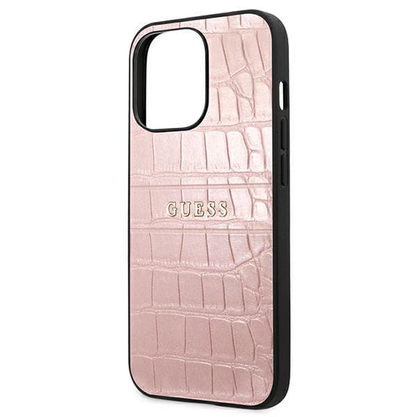 Guess Croco Strap Collection-etui til iPhone 13 Pro / 13, lyserød