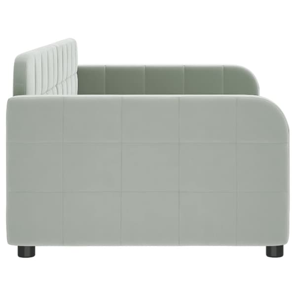 vidaXL Bäddsoffa ljusgrå 90x190 cm klädd i sammet