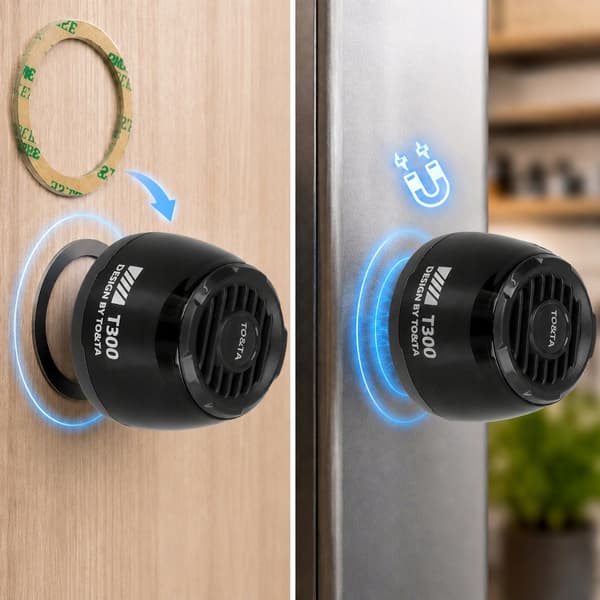 Trådlös Bluetooth-högtalare MP3 microSD LED Magnetisk Svart N65C