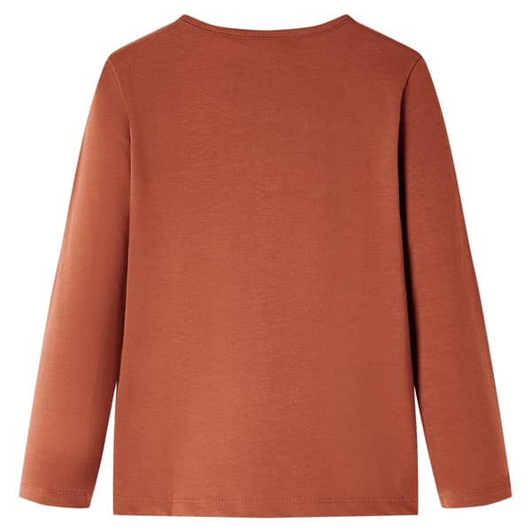 Børne langærmet T-shirt, cognac 140