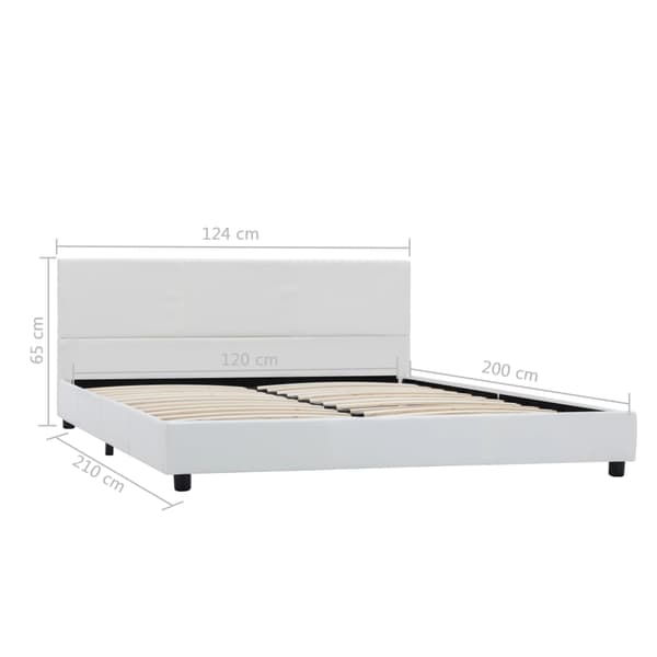 vidaXL Sängram vit konstläder 120 x 200 cm