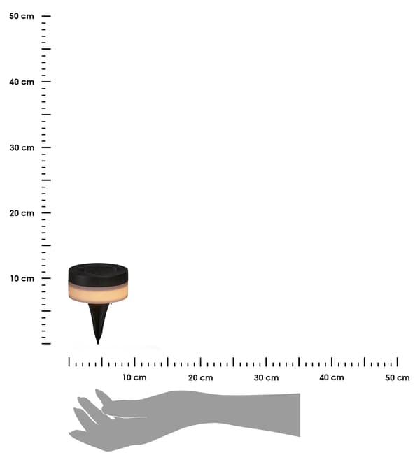 Solcellsdriven trädgårdslampa för inbyggnad, 4 st.