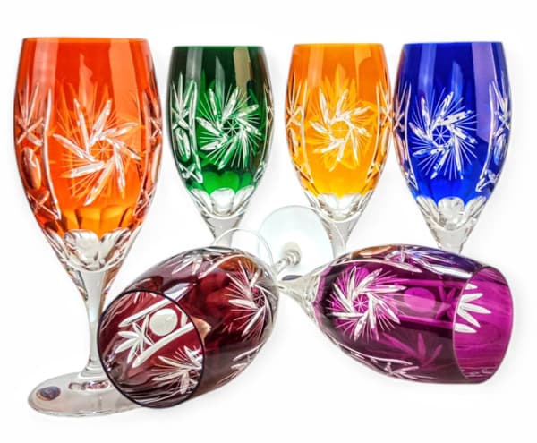 Färgglada kristallölglas 500 ml olivkvarn