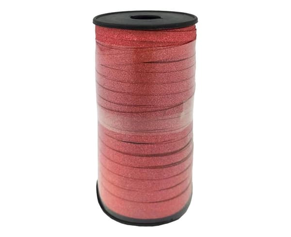 Rødt glitterbånd 92m