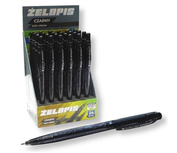 Semi-gelpen sort (24 stk.)