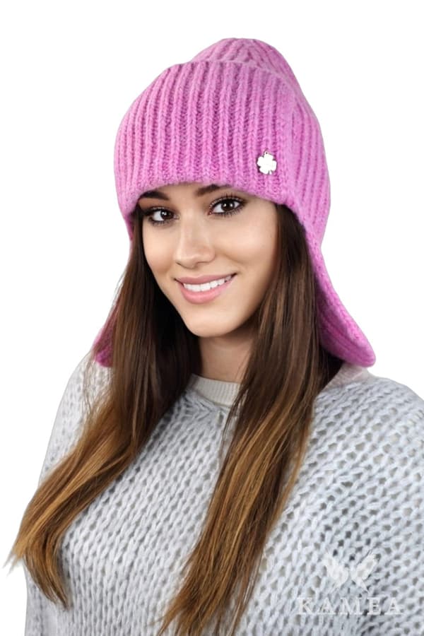 AMETHYST ushanka vintermössa, mörkrosa