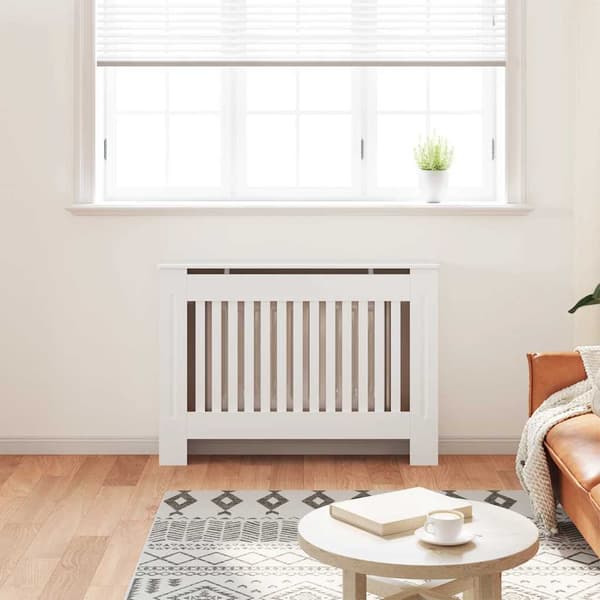 vidaXL Vitt MDF-elementskydd 112 cm