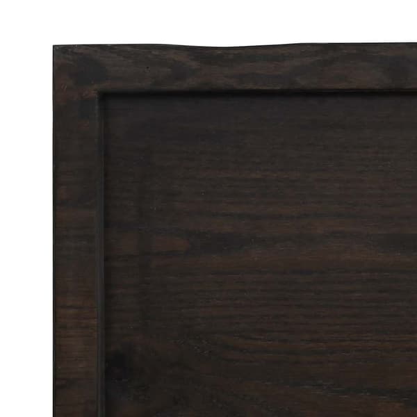 vidaXL hylde mørkebrun 200x50x(2-4) cm egetræsfinish
