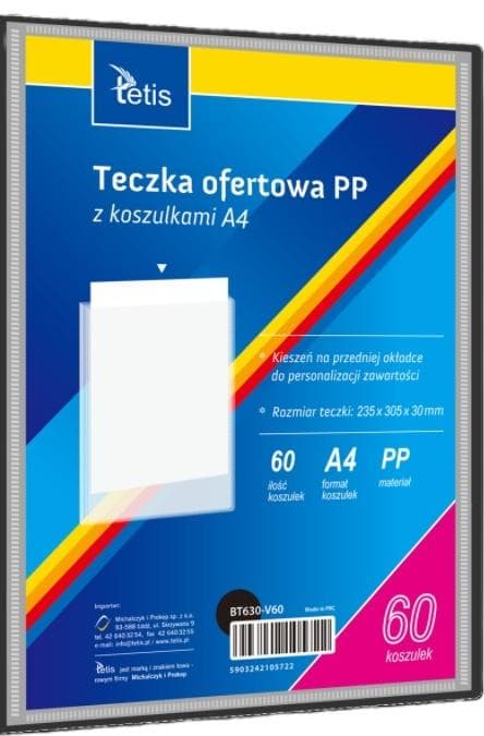 A4 PP-esittelykansio + 60 taskua musta