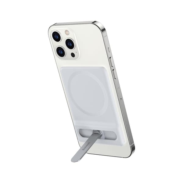 Hopfällbart telefonställ med magnetisk hållare, vit