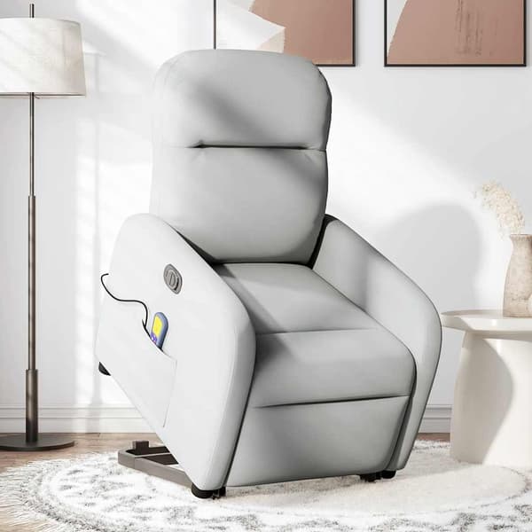 vidaXL Elektrisk lyftande massagefåtölj, vilstol, grå