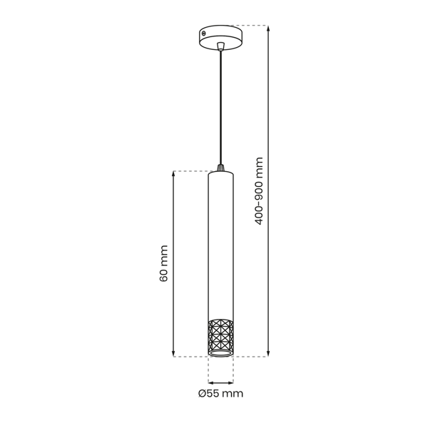 TUBI hængelampe Sort 1xGU10 5,5cm