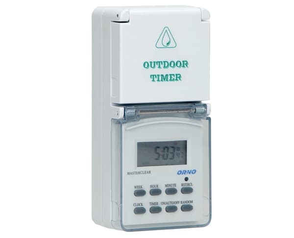Extern elektronisk timer LCD-display IP44-brytare