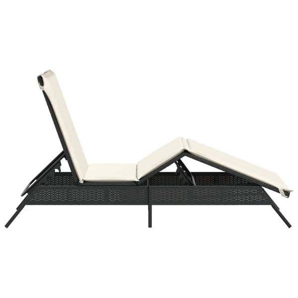 vidaXL liggestol med hynde, sort, polyrattan