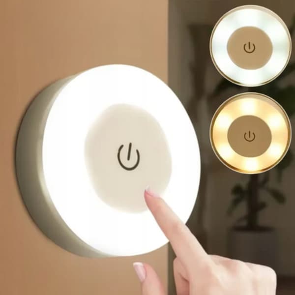 LED-NATLAMPE 3 LYSFARVEINDSTILLINGER TRÅDLØS BERØRING UNDERSKAB