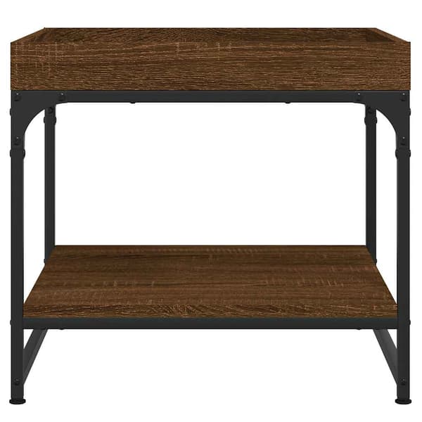 vidaXL sofabord brunt egetræ 49,5x49,5x45 cm
