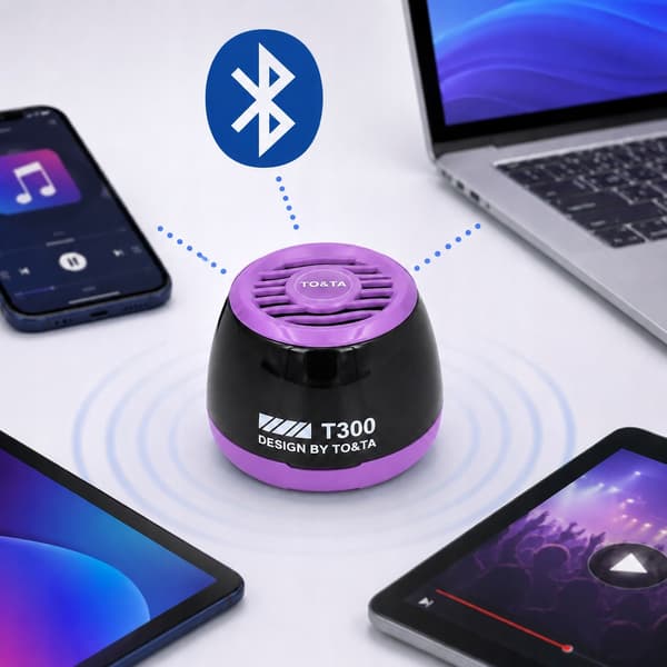 Trådlös Bluetooth-högtalare MP3 microSD LED Magnetisk Lila N65F