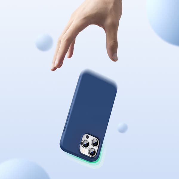 Joustava kuminen silikonisuojus iPhone 13 Pro Maxille, sininen