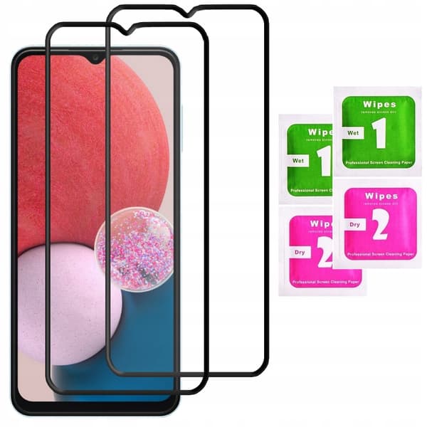 2x Härdat glas för Samsung Galaxy A13 med helskärmstäckning, 5D-glas