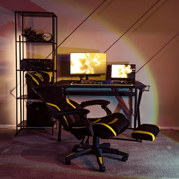 MAXIMO Snurrstol Gaming Svart/Gul Modern