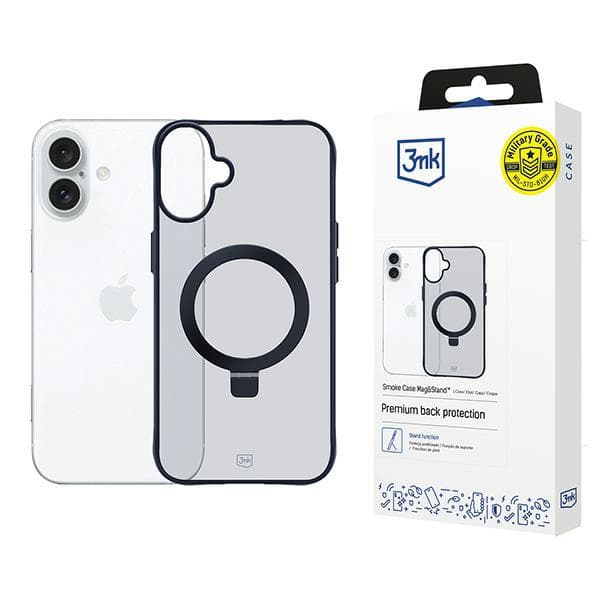 3mk Smoke Case Mag&Stand cover til iPhone 16 Plus